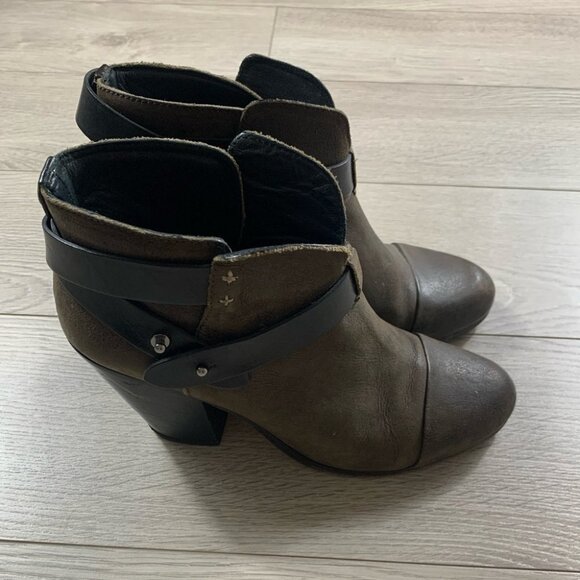 Rag & Bone Brown Leather Harrow Heeled Boots - Picture 3 of 10
